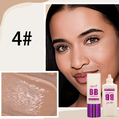 BB cream liquid foundation concealer bottle in one of 10 available shades with brightening properties