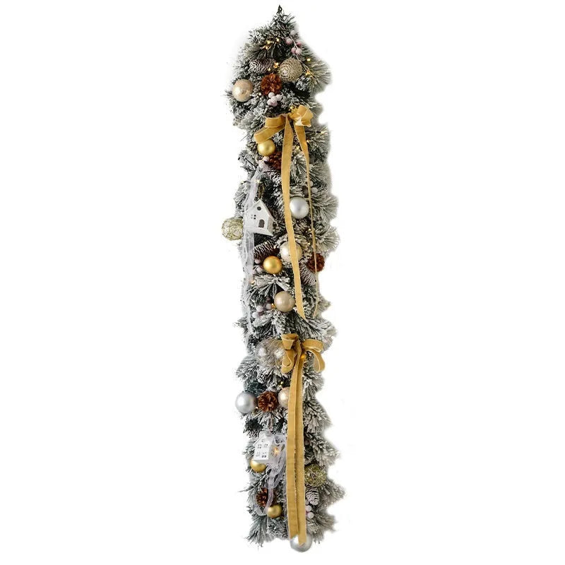135cm European Style rattan Christmas wall hanging decoration in golden red, leaf golden, or rose pink colour variations