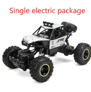 Four-wheel drive remote control car with 2.4G wireless controller on rough terrain