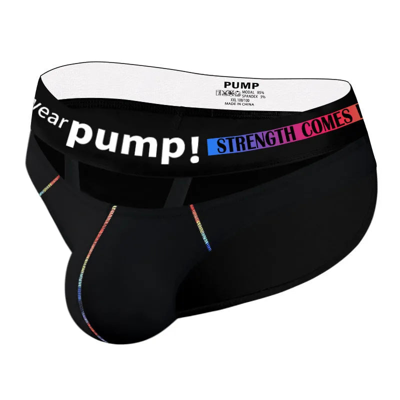 Men's solid colour low waist briefs in black and white modal fabric