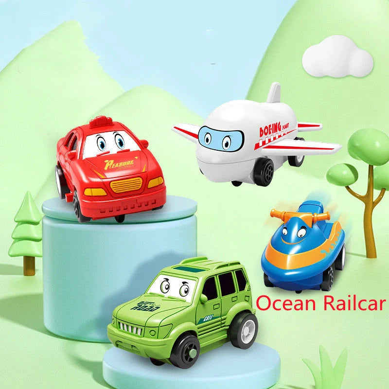 DIY Electric Railroad Speeder Toy with puzzle tracks and automatic car