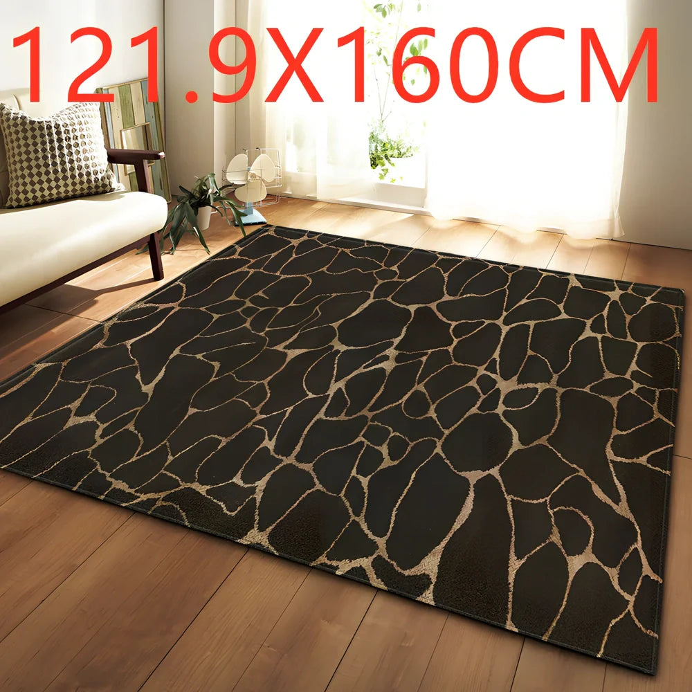 Polyester marble pattern carpet in 121.9x160cm and 50x80cm sizes for floor protection