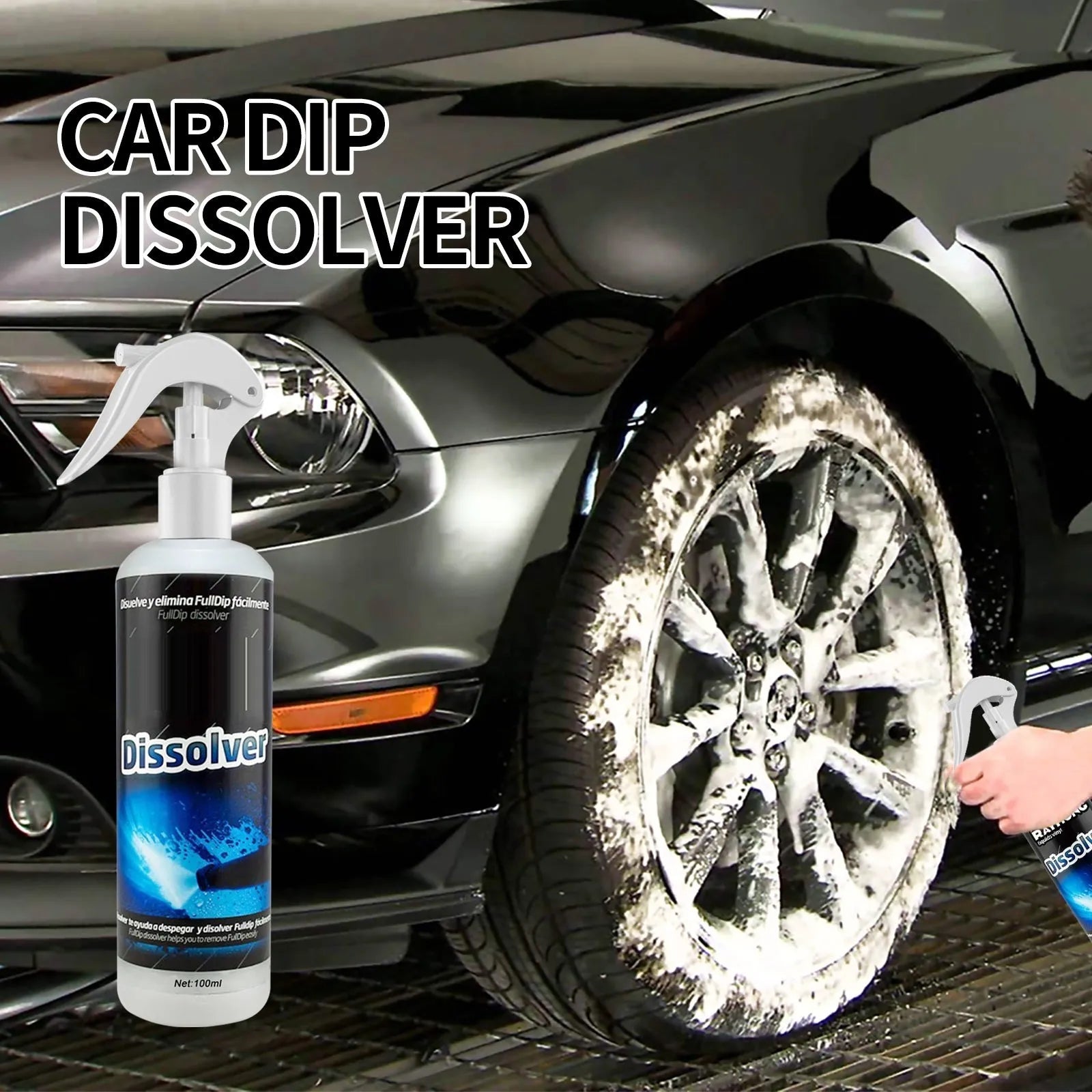 100ml bottle of car interior foam cleaning spray for seat and dashboard stain removal