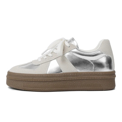 Retro round toe sports board shoes with cross shoulder straps in matte finish