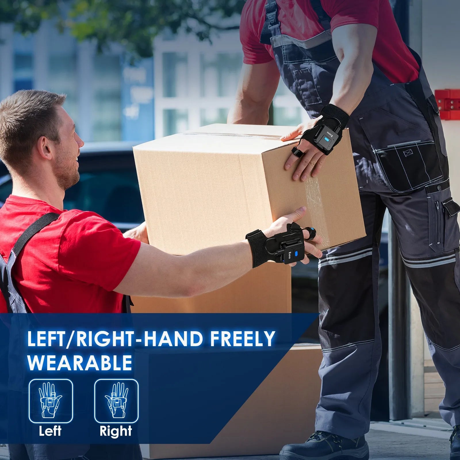Portable wrist-mounted Bluetooth barcode scanner glove for two-dimensional code reading