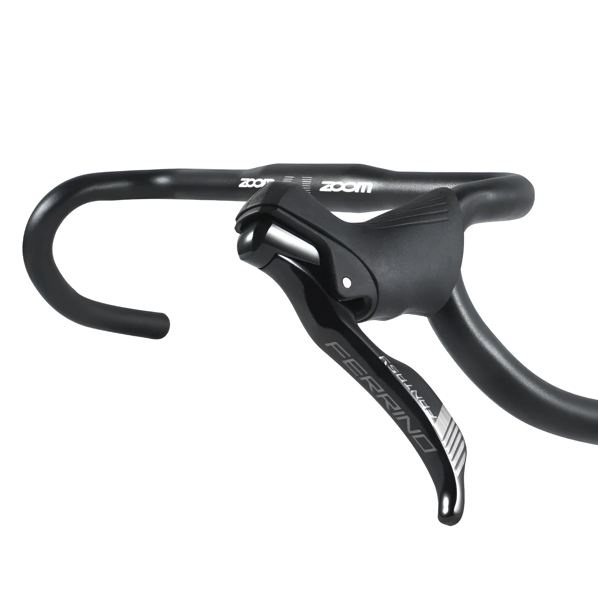 Black aluminium alloy road bike bent handlebar showing 420mm width and 31.8mm clamp area