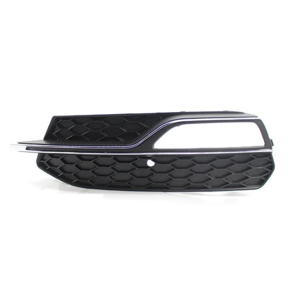 Black ABS plastic fog lamp grille for Audi A3 S3 front bumper, 2013-2016 model years.