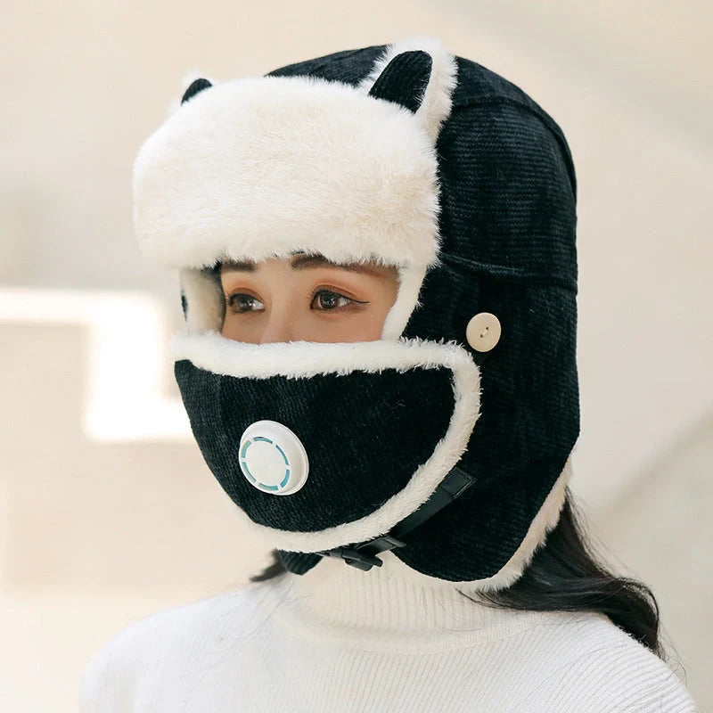 Women's Russian trapper hat with earflaps in various colours for winter warmth
