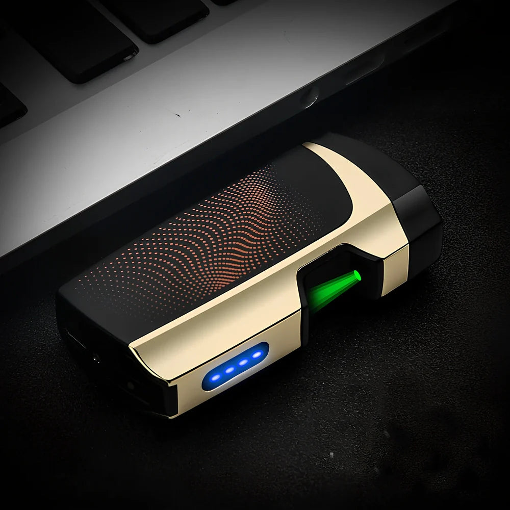 Metal windproof multi-function cigarette lighter showing five colour options and compact 74.6×35.6×17mm dimensions