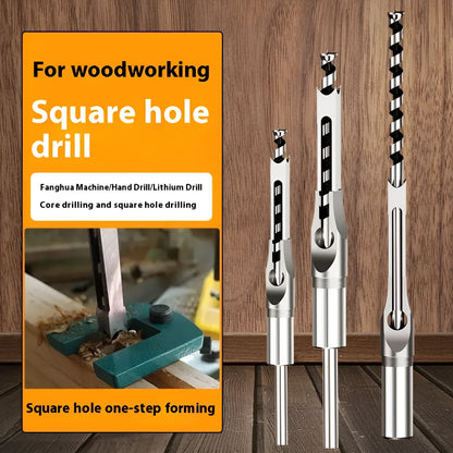 12.7mm carbon steel square hole drill bit set with sleeve and core for woodworking