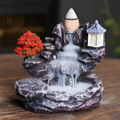 Ceramic incense burner ornament with backflow sandal design in modern style