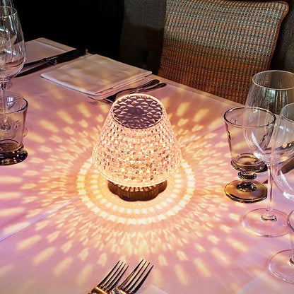Diamond Crystal USB Touch Sensor Table Lamp with elegant design and 3-way dimming