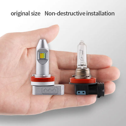LED fog light retrofit bulb with aluminium housing for cars, motorcycles, and trucks