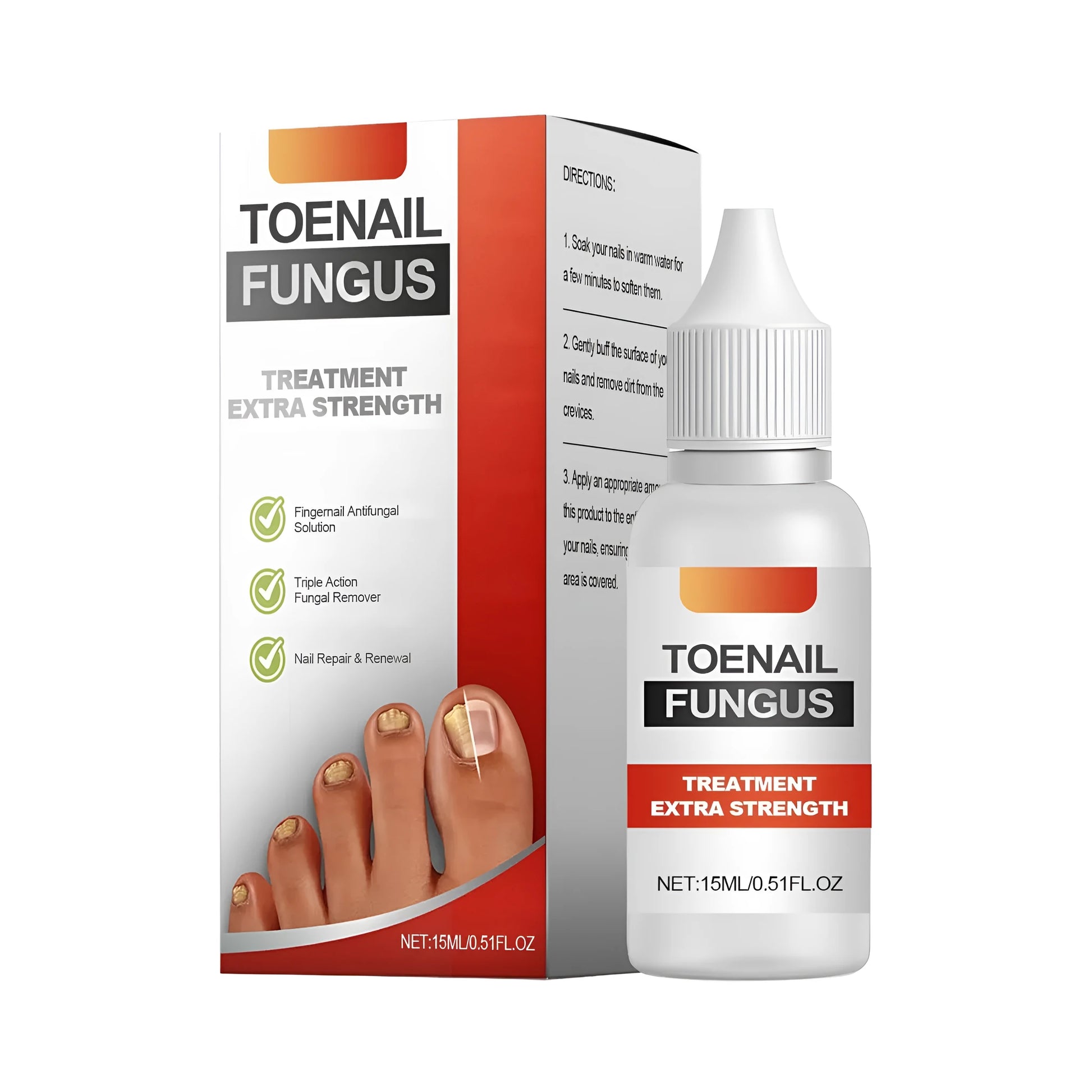 15ml bottle of nail care drops with applicator tip for targeted treatment.