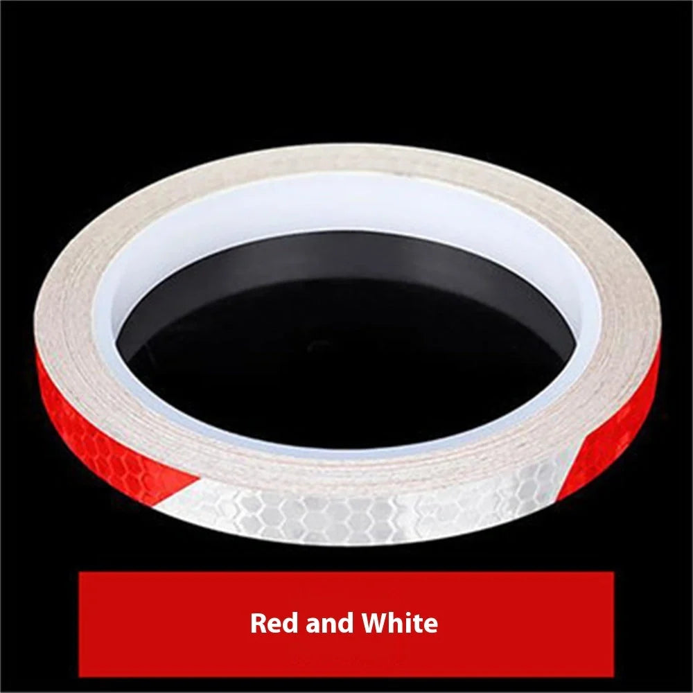 Reflective and luminous safety stickers for bicycles, cars, and motorcycles in multiple colours