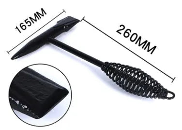 Electric welding slag hammer with high carbon steel head and spring handle for rust removal.