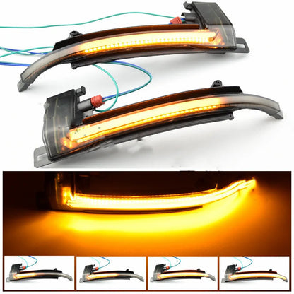 Dynamic LED mirror turn signal for Audi B8 and B8.5 models in black or white finish