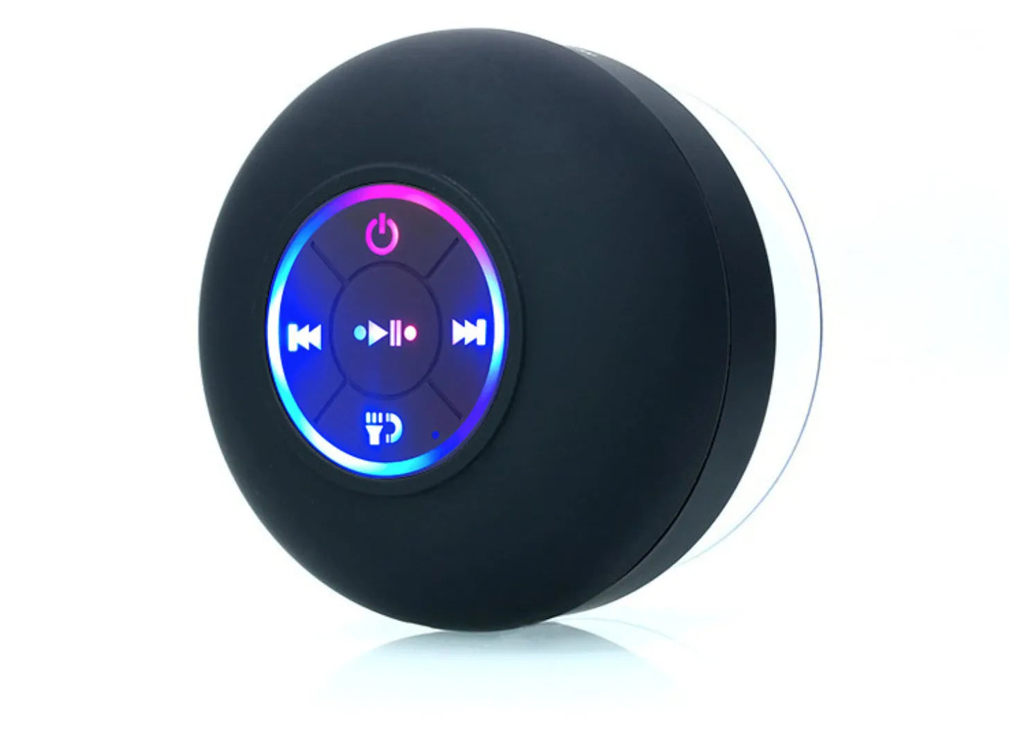 BTS07 large suction cup waterproof Bluetooth speaker with built-in light, shown in one of six available colours.