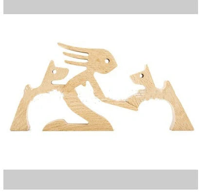 Nordic style wooden office desktop ornament with polished finish and bionic animal design