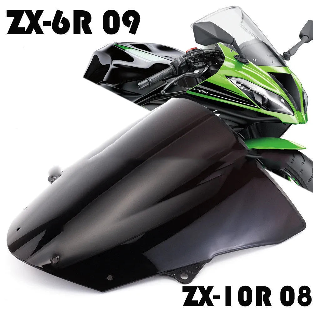 Blue and brown motorcycle windscreen for Kawasaki ZX-6R 636 and ZX-10R models