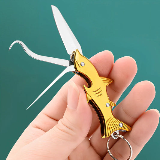 304 stainless steel toothpick knife showing compact 8.5cm design with non-slip grip