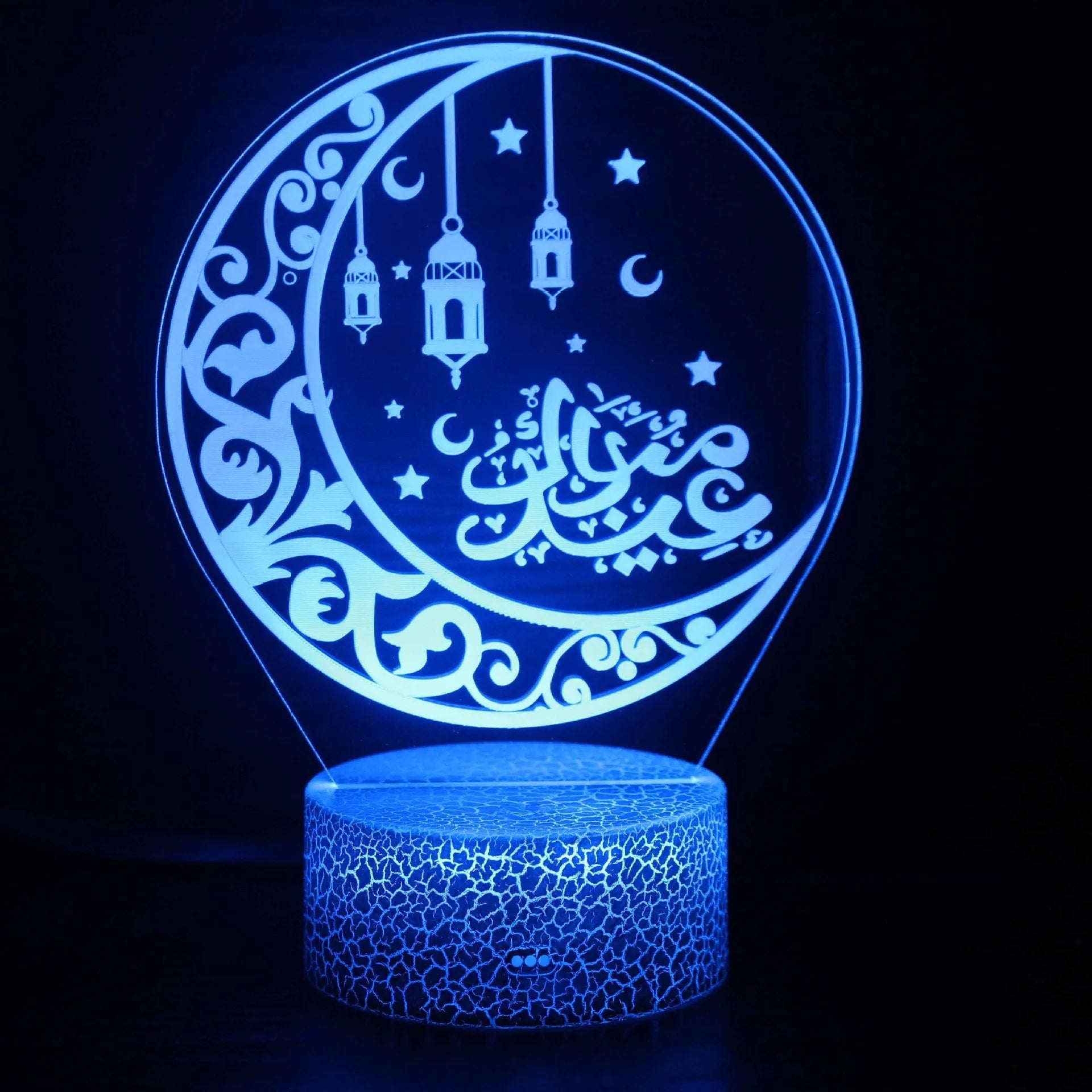 3D cartoon LED night lamp with touch controls and remote on black base