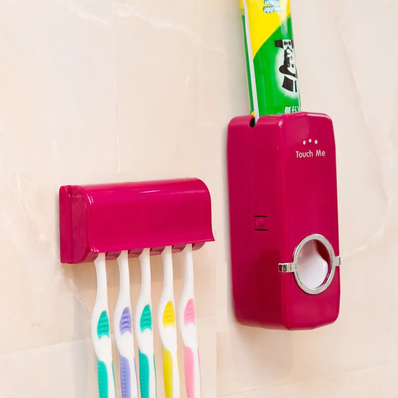 White bathroom accessories set with toothbrush holder for smooth surface installation