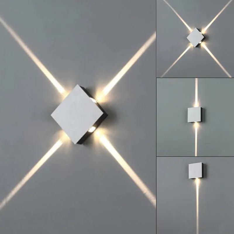Modern square and round LED aluminium wall light with contemporary Chinese style design