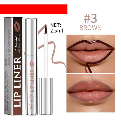Matte finish pointed toe tear and pull lip liner showing 14cm length and colour-coded end