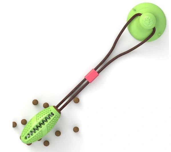 Durable suction cup molar toy for dogs, promoting dental health through chewing