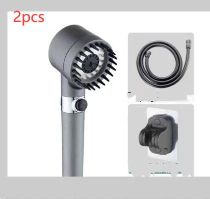 Premium multi-function shower head with rainfall and massage modes, made of durable ABS material and featuring a built-in water filter.