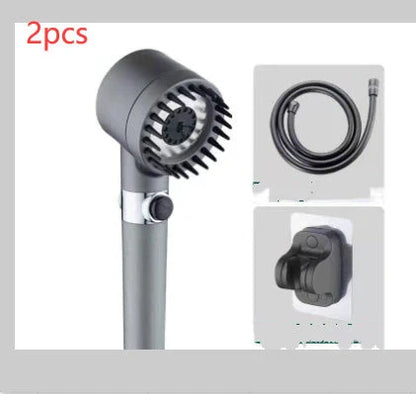 Premium multi-function shower head with rainfall and massage modes, made of durable ABS material and featuring a built-in water filter.