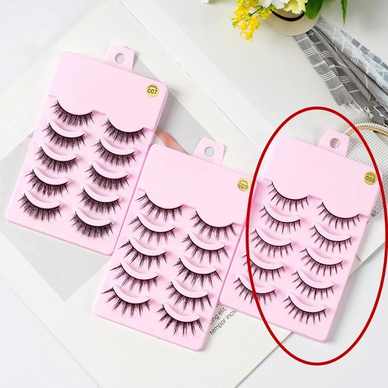 5 Pairs Manga Lashes for Anime Cosplay and Korean Makeup