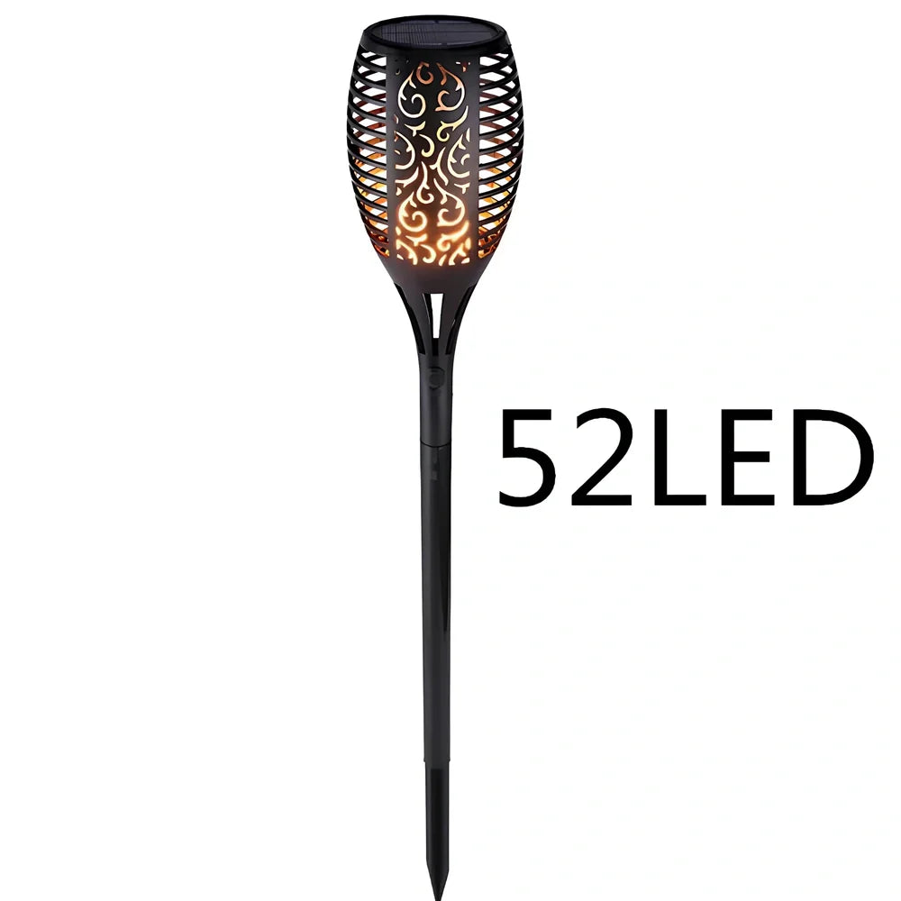 Solar flickering tiki torch light, 120cm height, IP65 outdoor garden spotlight with 12-51 LEDs