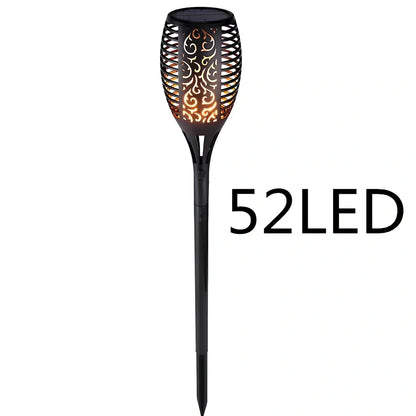 Solar flickering tiki torch light, 120cm height, IP65 outdoor garden spotlight with 12-51 LEDs