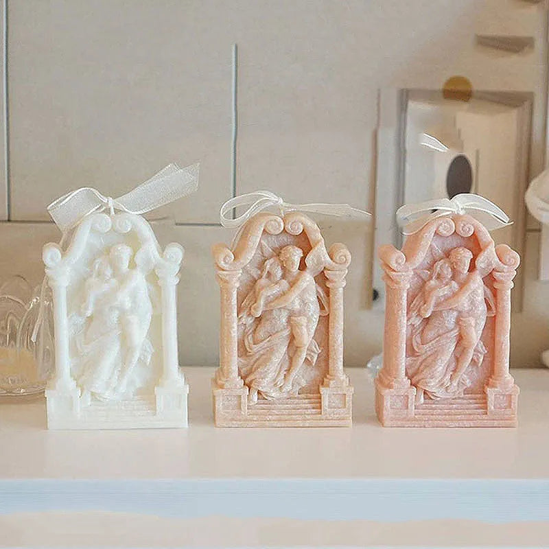 Ancient Greek couple angel silicone mould for baking, candles, soap and crafts