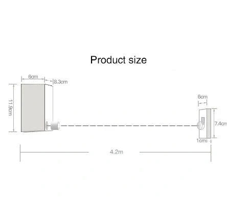 4.2m retractable stainless steel clothesline in various colours for indoor and outdoor use