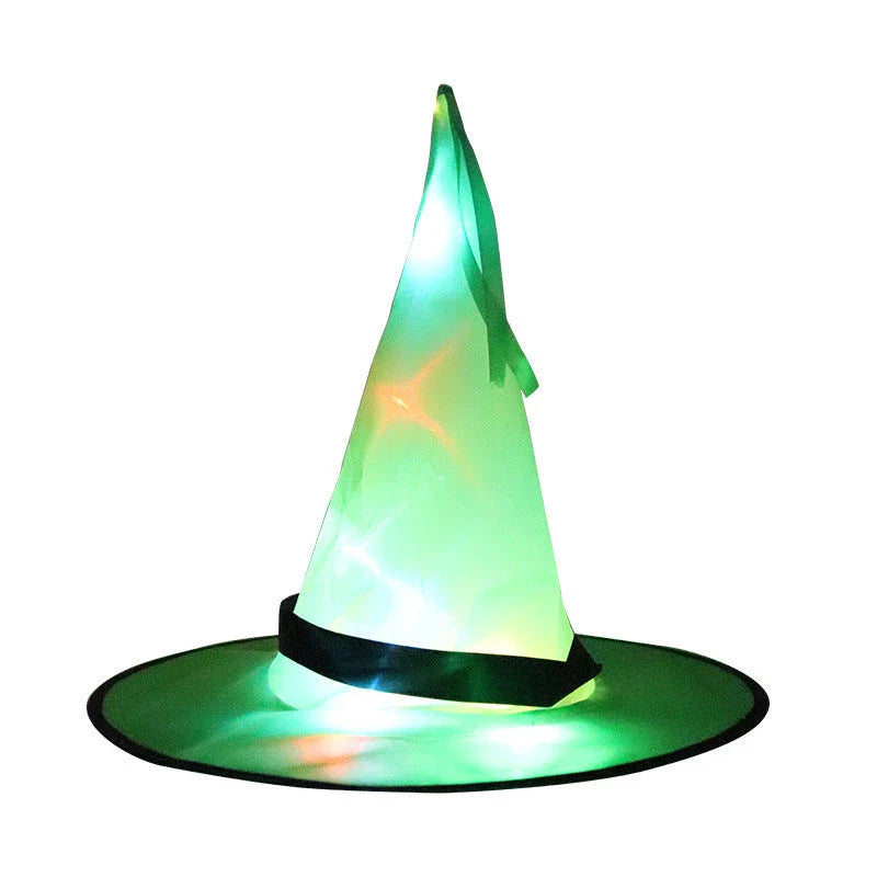 Glowing Halloween Witch Hat with LED Lights - Fun Costume Accessory for Kids' Parties
