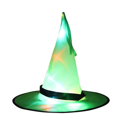 Glowing Halloween Witch Hat with LED Lights - Fun Costume Accessory for Kids' Parties