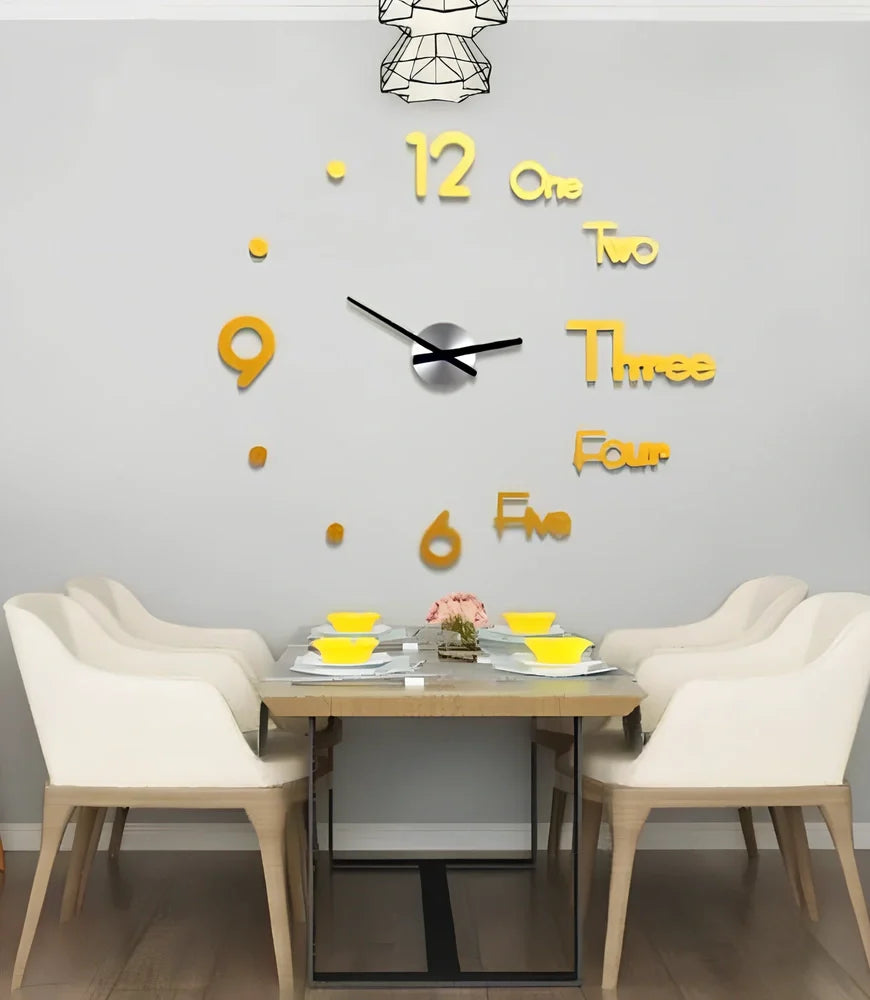 25-inch solar wall clock with laser-engraved markings and European round design in black finish