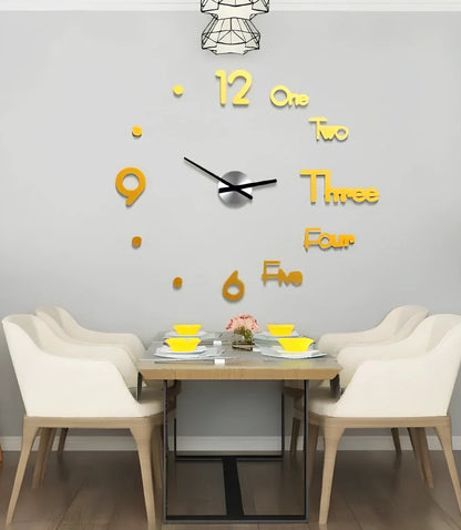 25-inch solar wall clock with laser-engraved markings and European round design in black finish
