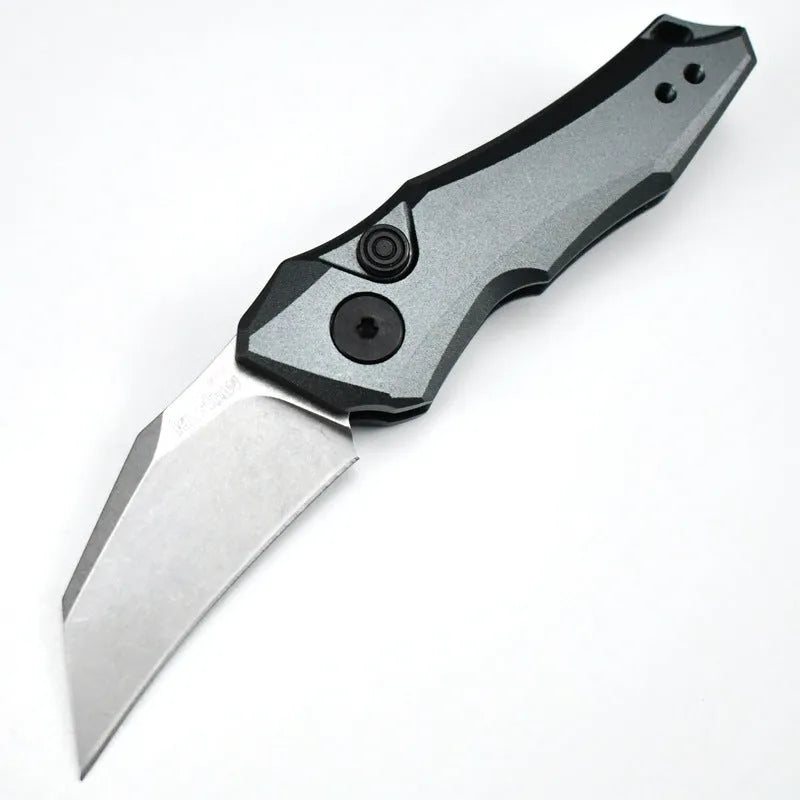 Outdoor folding pocket knife with metal blade showing black colour option