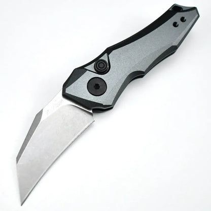 Outdoor folding pocket knife with metal blade showing black colour option