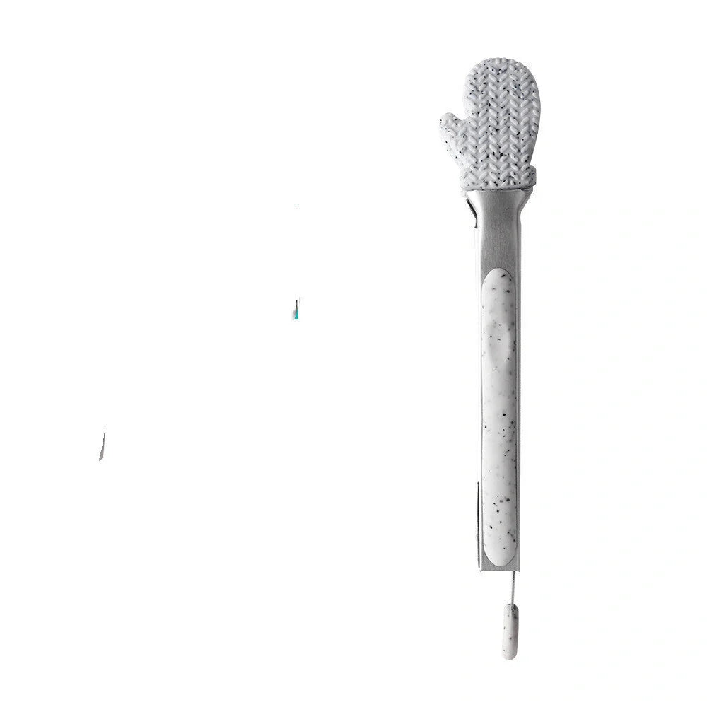 Christmas-themed silicone kitchen tongs with locking clip for bread and BBQ