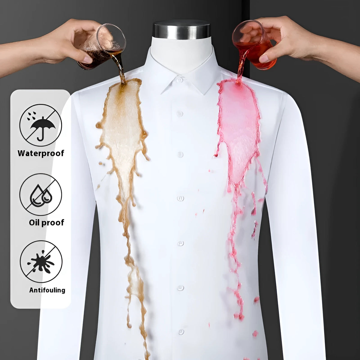 Men's slim fit bamboo fibre formal shirt with square collar, shown in a solid colour.