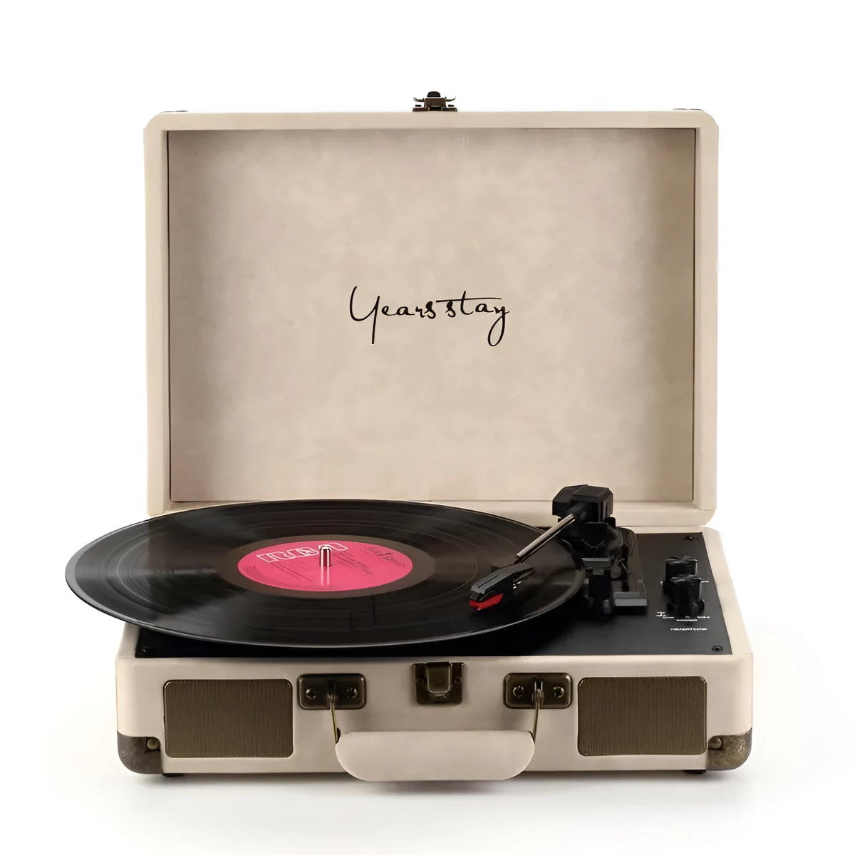 Portable leather case Bluetooth phonograph turntable in multiple colour options