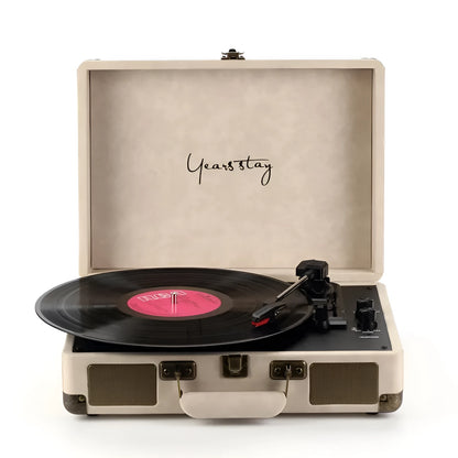 Portable leather case Bluetooth phonograph turntable in multiple colour options