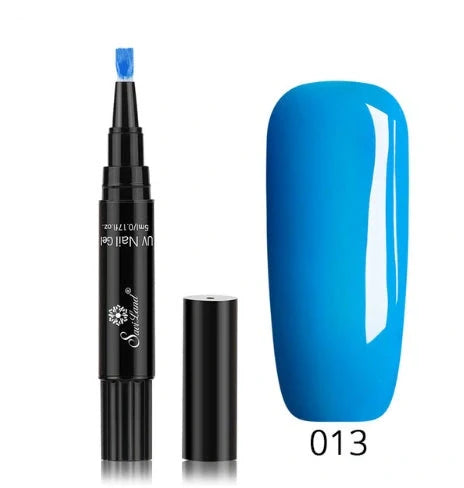 3-in-1 Gel Nail Varnish Pen with Glitter for One-Step Nail Art