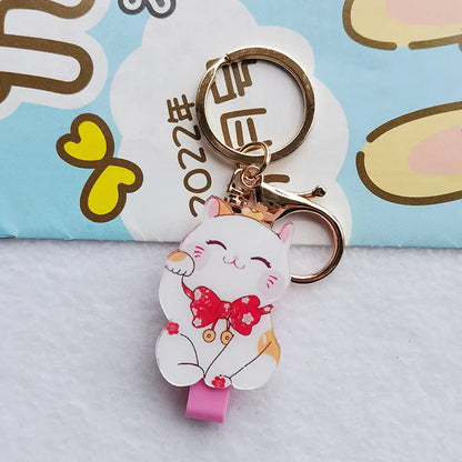 Lucky Cat plastic ferrule pendant and card sleeve set for blessing certificate display