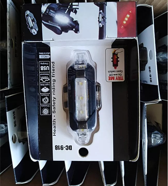 Mountain bike LED warning lights in high-elastic waterproof silicone for enhanced visibility